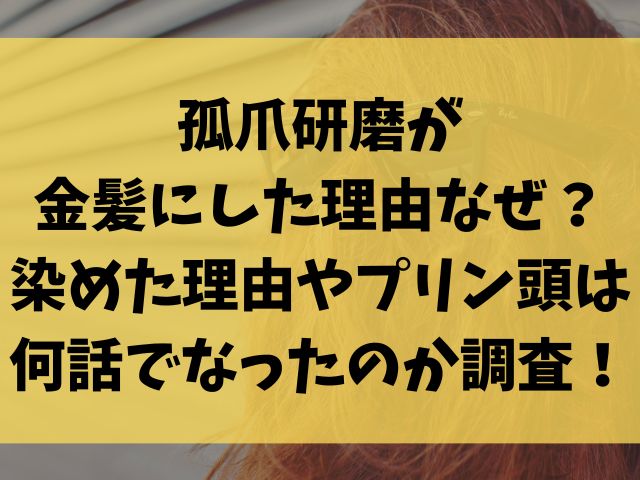 孤爪研磨が金髪にした理由なぜ？染めた理由やプリン頭は何話でなったのか調査！