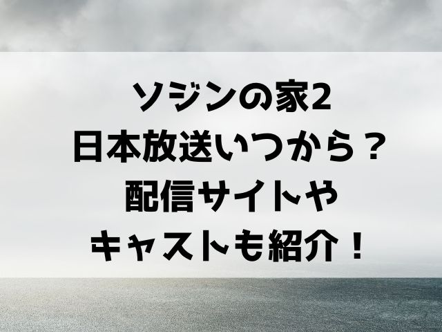 ソジンの家2日本放送いつから？配信サイトやキャストも紹介！