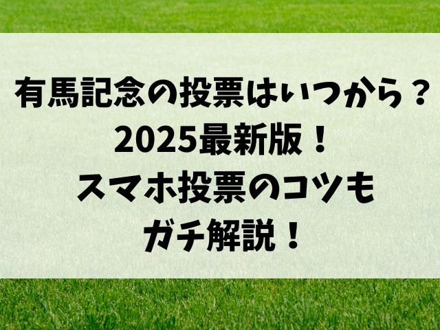 有馬記念の投票はいつから？ 2025最新版！スマホ投票のコツもガチ解説！ (4)