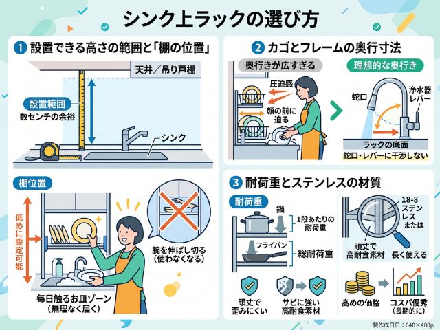 狭い賃貸キッチンの救世主！「置けない」悩みを解消する突っ張り水切りラックのメリットと注意点